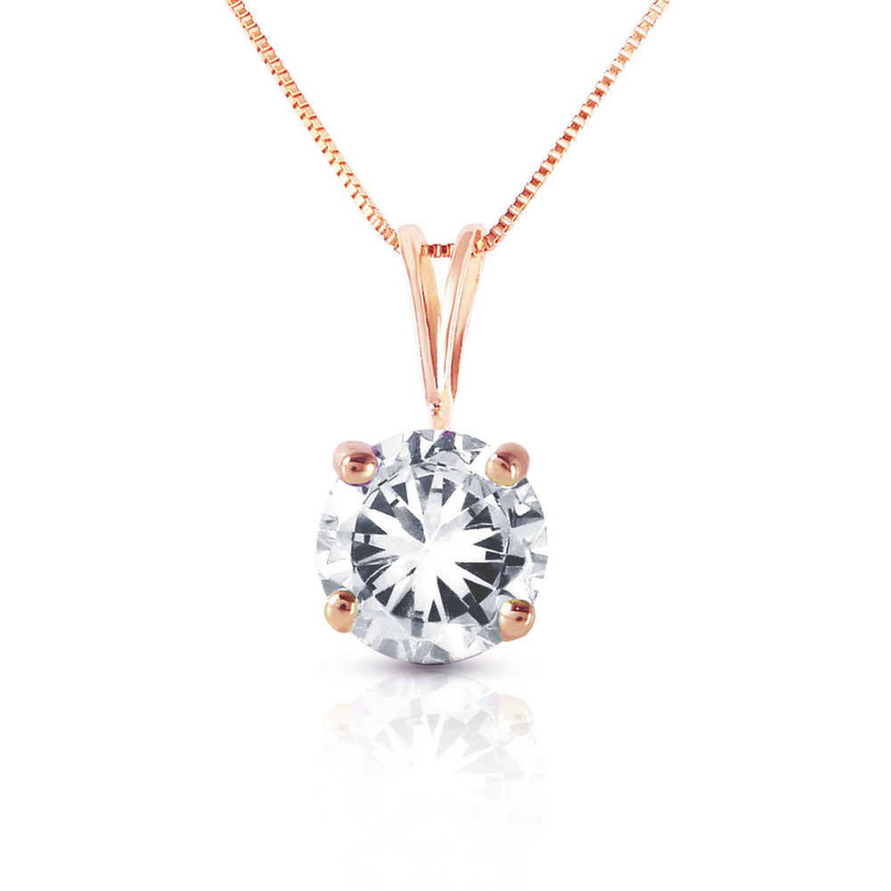 14K. SOLID GOLD NECKLACE WITH NATURAL 0.50 CT. DIAMOND (Rose Gold)